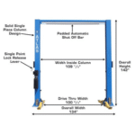 Atlas 9OHSC 9,000 lb Overhead 2-Post Lift - Image 7