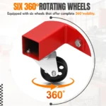 Garvee 2T Engine Hoist - 4000 lbs Folding Hydraulic Car Engine Crane Lifter, Cherry Picker with 6 Iron Caster Wheels, Red - Image 6
