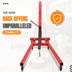Garvee 2T Engine Hoist - 4000 lbs Folding Hydraulic Car Engine Crane Lifter, Cherry Picker with 6 Iron Caster Wheels, Red - Image 5