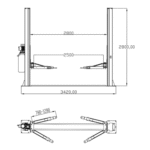 Katool KT-H105 Two Post Vehicle Lift 10,000 lbs - Image 2