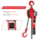 GARVEE 0.75 Ton Manual Lever Chain Hoist - 1,653 lbs Capacity with 10ft G80 Manganese Steel Chain - Image 4