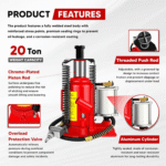 GARVEE 20-Ton Air Hydraulic Bottle Jack - 40,000 lbs Heavy Duty Pneumatic/Manual Lift - Image 2