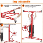 GARVEE 11FT Drywall Lift - 150 LBS Heavy Duty Adjustable Panel Hoist - Image 5