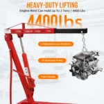 GARVEE 2-Ton Foldable Hydraulic Engine Hoist - 4400 LBS Carbon Steel Cherry Picker (Red) - Image 4