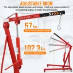 GARVEE 2-Ton Foldable Hydraulic Engine Hoist - 4400 LBS Carbon Steel Cherry Picker (Red) - Image 2