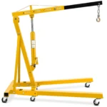 Garvee Engine Hoist,2 TON 4000lbs Folding Hydraulic Car Engine Motor Crane Lifter,Cherry Picker with 6 Iron Caster Wheels - Yellow