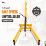 Garvee Engine Hoist,2 TON 4000lbs Folding Hydraulic Car Engine Motor Crane Lifter,Cherry Picker with 6 Iron Caster Wheels - Yellow - Image 2